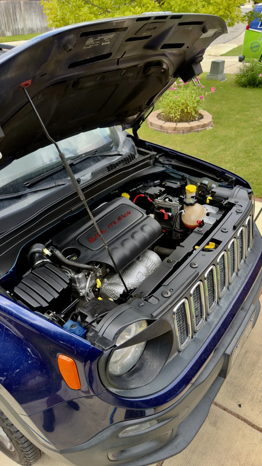 Jeep engine bay after detailing